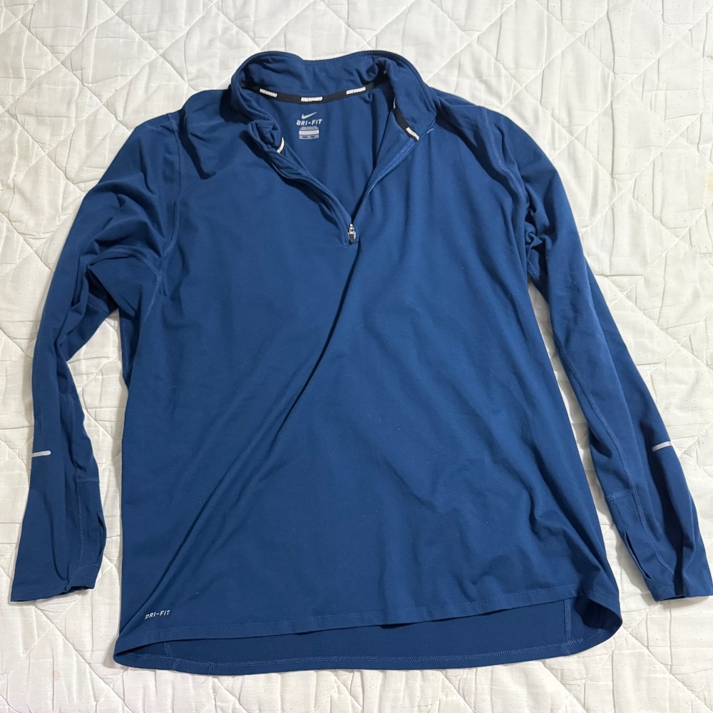 Nike Men’s Dri-FIT Long Sleeve Running Shirt - Blue, Size 2XL